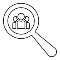 People search icon black color illustration flat style simple image vector