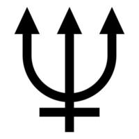 Neptune symbol icon black color illustration flat style simple image vector