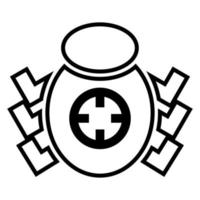 Bug beetle in target sight icon black color illustration flat style simple image vector