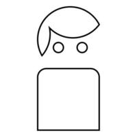 avatar icono color negro ilustración estilo plano simple imagen vector