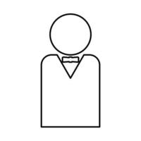 Man with bow tie it is black icon . vector