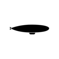 dirigible es icono negro. vector