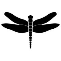 Dragonfly it is black icon . vector