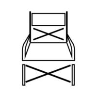 silla plegable es icono negro. vector