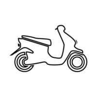 scooter es icono negro. vector