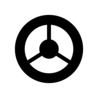 Steering wheel black color icon . vector