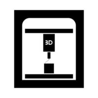 3d printer black color icon . vector