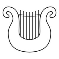 Harp icon black color illustration flat style simple image vector