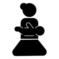 Mother holding baby on hand icon black color illustration flat style simple image vector