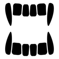 Vampire's teeths icon black color illustration flat style simple image vector