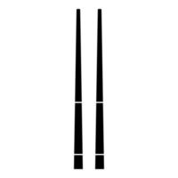 icono de palillos chinos ilustración de color negro estilo plano imagen simple vector