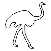 Ostrich icon black color illustration flat style simple image vector