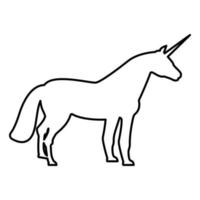 Unicorn icon black color illustration flat style simple image vector