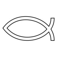 símbolo pez icono color negro ilustración estilo plano simple imagen vector