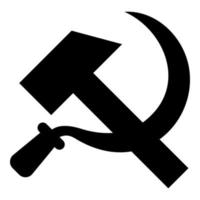 Hammer and sickle icon black color illustration flat style simple image vector