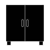 Cupboard or cabinet it is black icon . vector