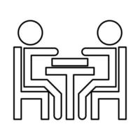 Men playing at the table it is black icon . vector