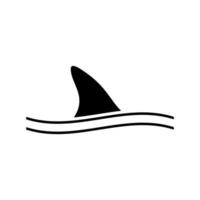 aleta de tiburón es icono negro.