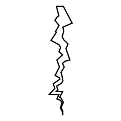 Crack icon black color illustration flat style simple image