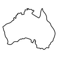 mapa de australia icono color negro ilustración estilo plano imagen simple vector