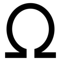 Symbol omega icon black color illustration flat style simple image vector
