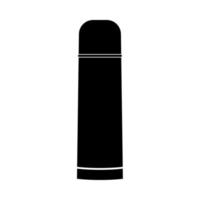 Thermos or vacuum flask it is black icon . vector