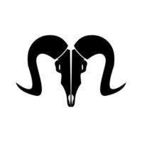 Goat head skull it is black icon . vector