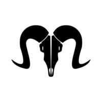 Goat head skull it is black icon . vector