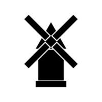 Windmill it is black icon . vector