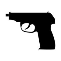 Hand gun black color icon . vector
