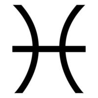 Pisces symbol zodiac icon black color illustration flat style simple image vector