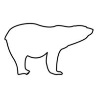 Polar bear icon black color illustration flat style simple image vector