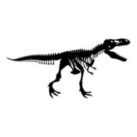 esqueleto de dinosaurio t rex icono color negro ilustración estilo plano imagen simple vector