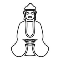 Buddha icon black color illustration flat style simple image vector