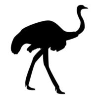 Ostrich icon black color illustration flat style simple image vector