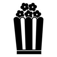 icono de palomitas de maíz ilustración de color negro estilo plano imagen simple vector