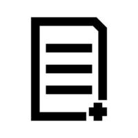 Document sheet add it is black icon . vector