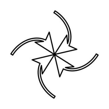 Four arrows in loop in center icon . vector