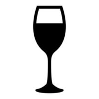 Glass of wine black color icon . vector