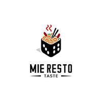 logotipo de la caja de fideos vector