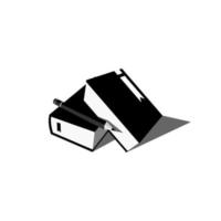 BOOKS AND PENCIL VECTOR ON WHITE BACKGROUND