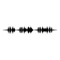 Soundtrack pulse music player audio wave equalizer element floating sound wave icon black color illustration flat style simple image vector