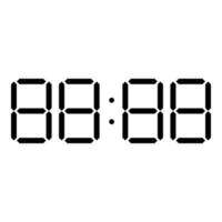 Digital clock face icon black color illustration flat style simple image vector