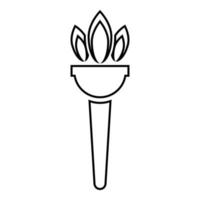 Torch flambeau icon black color illustration flat style simple image vector