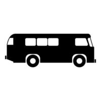 Retro bus icon black color illustration flat style simple image vector