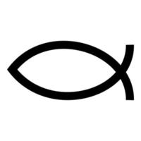 Symbol fish icon black color illustration flat style simple image vector