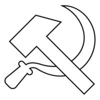 Hammer and sickle icon black color illustration flat style simple image vector