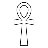 Coptic cross Ankh icon black color illustration flat style simple image vector