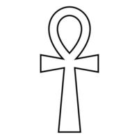 cruz copta ankh icono color negro ilustración estilo plano imagen simple vector