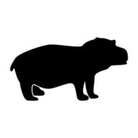 hipopótamo es icono negro. vector